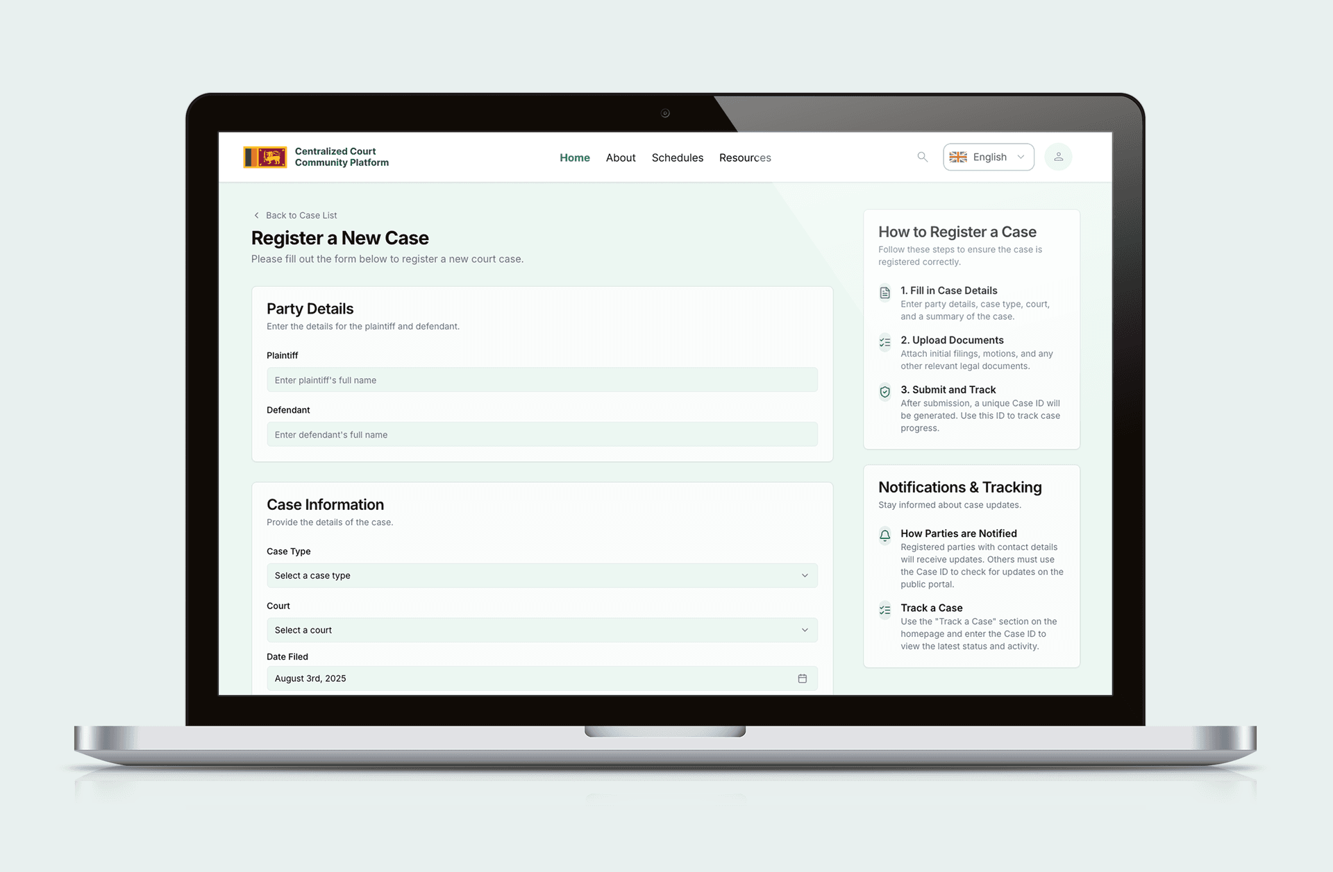 Complaint, Case and Court Management System